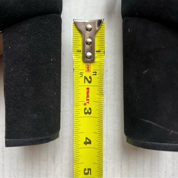 Chelsea & Violet Miley Black Suede Block Heel Ankle Boots w/ Gold Rivets Sz 8.5 - Picture 9 of 14